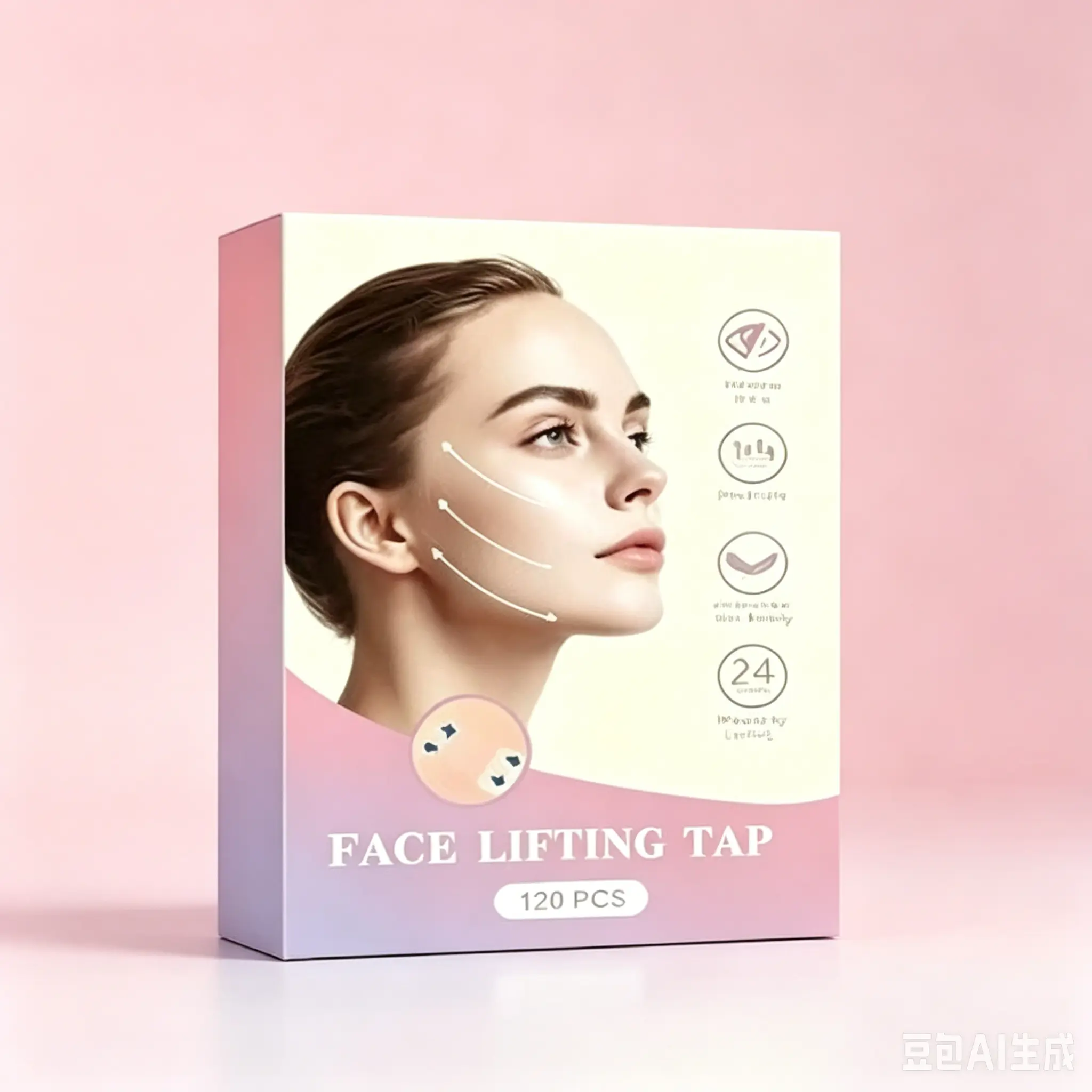 120PCS Invisible Face Lifting Tape, Instant V Shape Face Lift Stickers, Waterproof Anti Wrinkle Facial Tapes to Reduce Double Chin, Nasolabial Folds & Sagging Skin, No Invasive Makeup Friendly Face Lift Patches for Women Daily Anti Aging