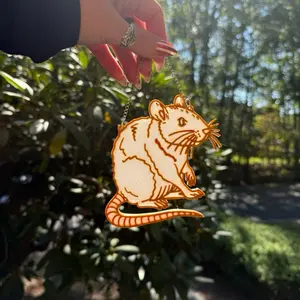 Handmade Rat Suncatcher, Decorative Window Ornament for Home or Office Display