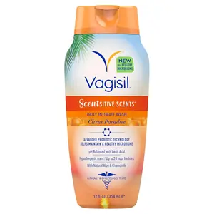 Vagisil Feminine Wash for Intimate Area Hygiene, Scentsitive Scents, pH Balanced and Gynecologist Tested, Citrus Paradise, 12 oz (Pack of 1)