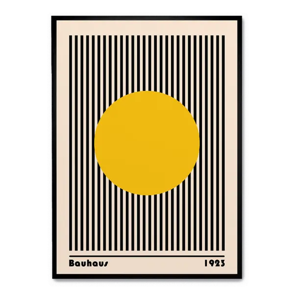 Bauhaus Yellow Circle With Lines