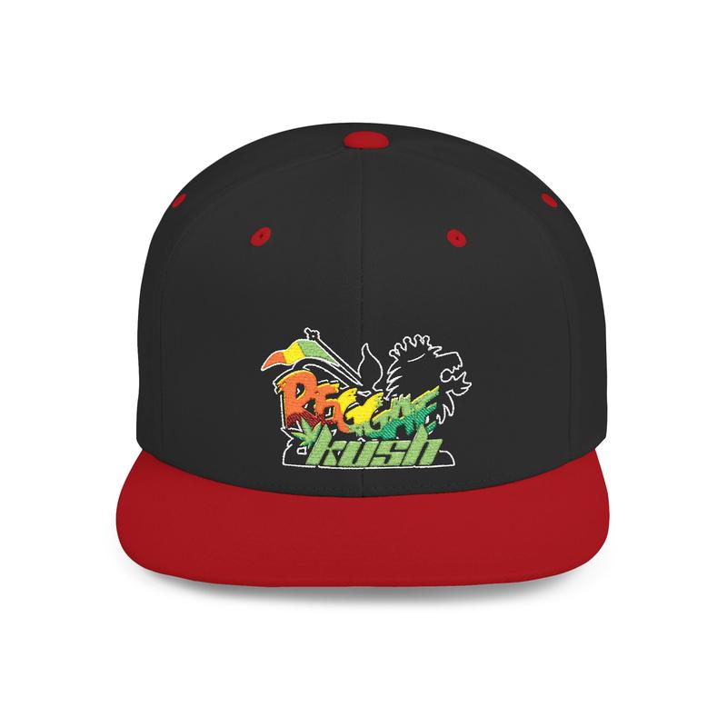 Reggae Kush Vibrant Flat Bill Snapback Hat Classic Green Undervisor Unisex Adjustable Plastic Snap Closure 80% Acrylic 20% Wool Timeless Style for Adults