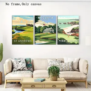 World Famous Golf Course Posters, Perfect Living Room Decor, Modern Art Fashion, Hallway Art, Office Poster, Bedroom Decoration