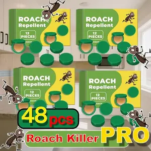 Roach Repellent Kit, 48 Pieces Powerful GelEffective Bait Exterminator for Indoor Multi-Surface Pest Control with Microfiber Floor MopSummer Essentials Home Care ProductsCockroach Long-Lasting Protection roach repellent kit Natural Ant Killer