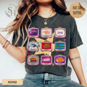 [Sale Off 50%] Comfort Color Retro Channel Movie Television T-Shirt, Family Matching Shirt, Channel High School Musical Hannah Montana Shirt, Family Trip 2026