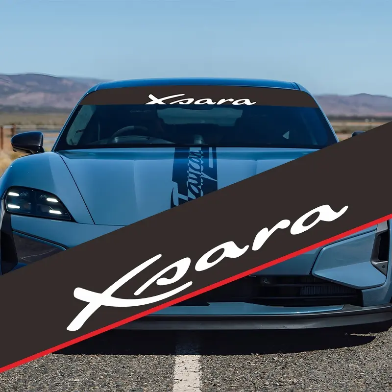 An X-shaped letter-patterned car windshield sticker for Toyota, Volkswagen, Land Rover, Citroen, Honda, Mitsubishi, Ford, BMW, Opel, Porsche, Citroen, sedans, SUVs, MPVs Windshield Banners