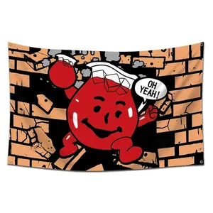 Cool Aid Man Meme Funny Polyester Flag, 3x5Ft Banner for Man Cave, Bedroom Room Decor (Home Supplies, Home Decor Tapestries)