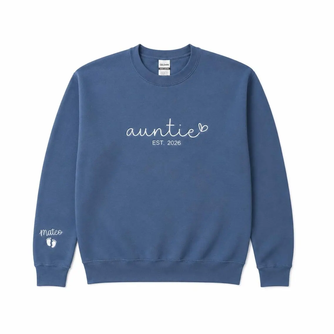 Embroidered Auntie Sweatshirt with Kids Name, Custom Aunt EST Crewneck, Favorite Aunt Shirt, Cool Aunts Club, Gift for Aunts, Gift for Mother Day Birthday