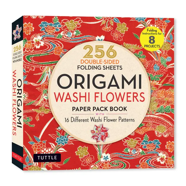 Origami Washi Flowers Paper Pack Book: 256 Double-Sided Folding Sheets (Includes Instructions for 8 Models) by Tuttle Studio (Paperback)