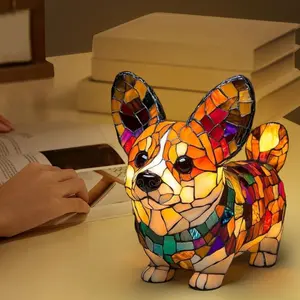 Dog Series Art Night Light, Corgi, Bulldog, Labrador, Golden Retriever, Shih Tzu LED Desk Lamp, Vintage Pet Memorial Decor, Warm Ambient Light, Unique Gift
