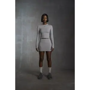 KINETIC CROPPED LONG SLEEVE TEE - Grey Nebula