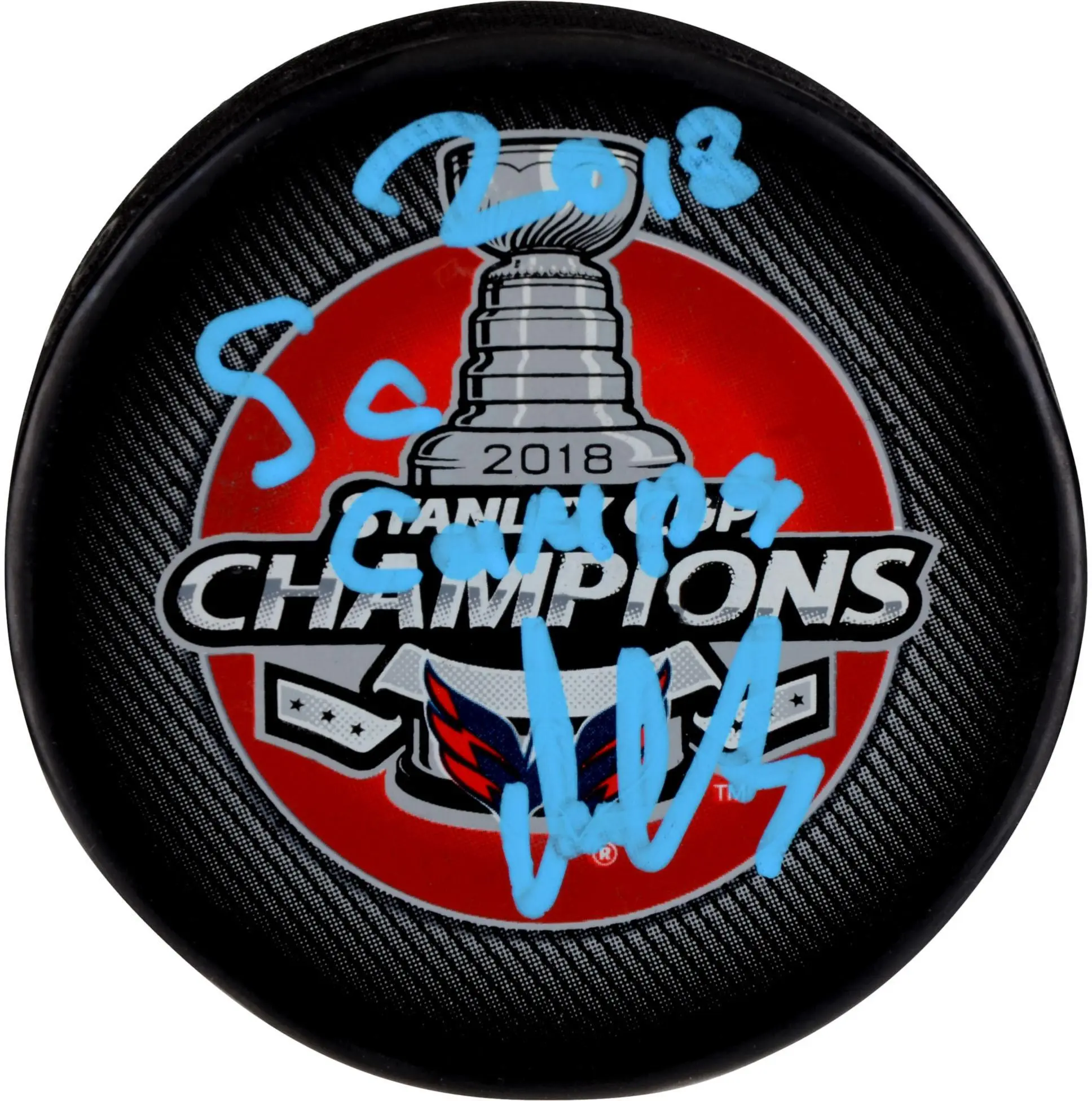 Alex Ovechkin Washington Capitals 2018 Stanley Cup Champions Autographed Stanley Cup Champions Logo Hockey Puck with "2018 SC Champs" Inscription - Fanatics Authentic Certified