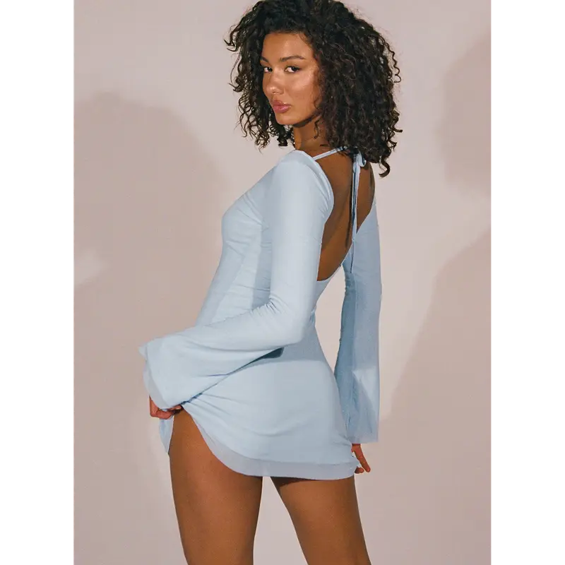 knee length dresses for ladies Dayshift Jersey Denim Mini Dress – Clothes Horse main image 0