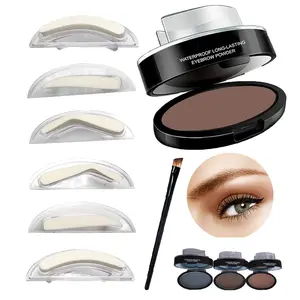 Waterproof Eyebrow Stamp Powder Kit, Perfect Natural Eyebrow Tinting Coloring Powder, Delicate Shape Brow Stamp Seal, Long-Lasting Smudge-Proof Eyebrow Makeup Tool