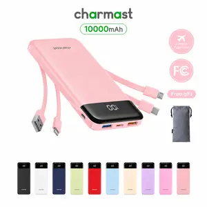 Charmast 10000mAh Slim Portable Charger with Built-in Cables – 6 Outputs & 3 Inputs, 3A Fast Charging Power Bank for iPhone, Android Phones, Tablets, and More Electronic Smartphone Chargeable #SummerWins#DealsForYouDays