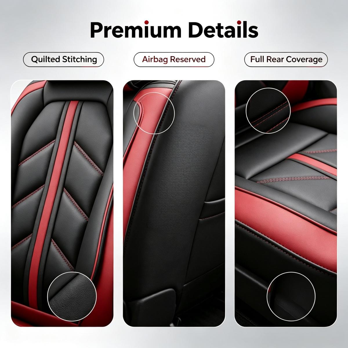 For Dodge Dart 2013-2016/ Nitro 2010-2020 Car Seat Covers, Premium 3D PU Leather 5 Seat Covers Full Set with Storage Pockets, Waterproof Breathable Non-Slip Car Front Rear Seat Cushion Protector Mats, Rear Split Fit 40/60 40/20/40 50/50 ﻿ ﻿