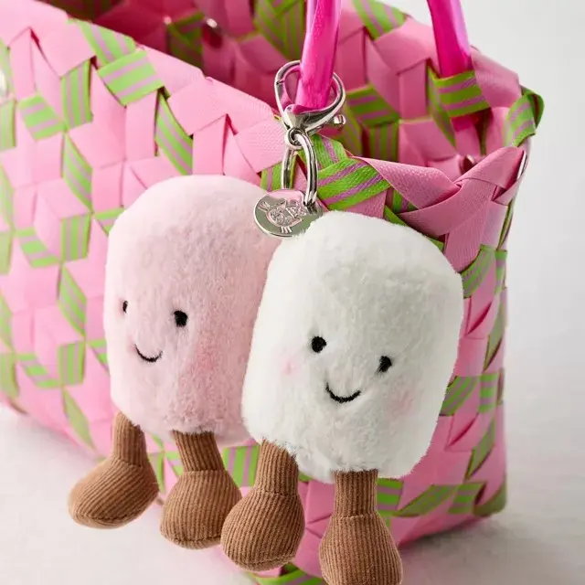 Jellycat Plush Bag Charm Collectible Keychains - Soft Kawaii Stuffed Animal Accessories for Backpacks, Car Keys, Women & Kids, Ideal Birthday, Christmas Gift