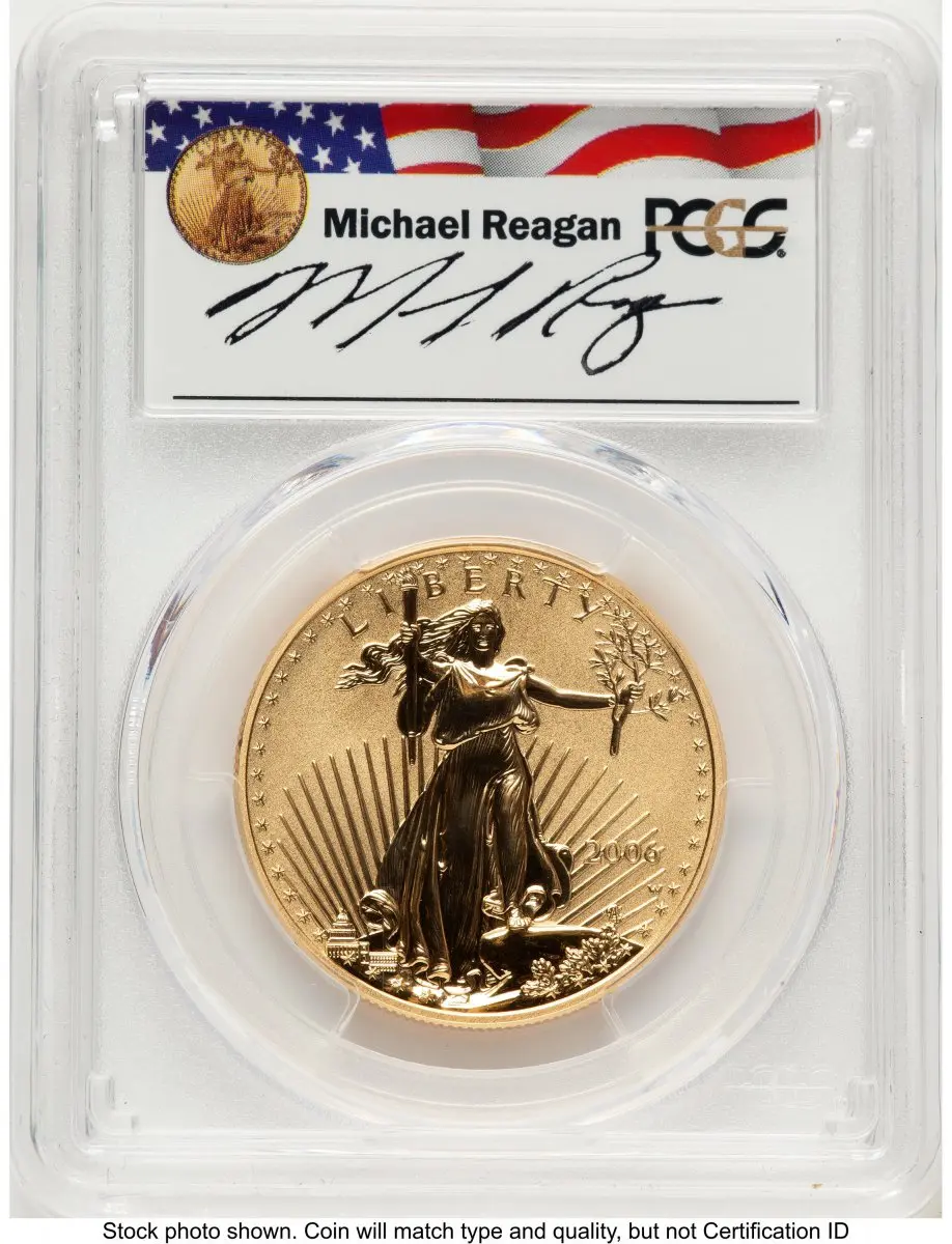 Modern Bullion Coins (2006-W Reverse Proof Gold Eagle 1 oz Reagan Legacy Series Michael Reagan)