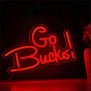 Go Bucks Neon Light Decoration, Team Cheer USB Powered, No Battery Needed, Ideal for Garage, Bar Parties, Team Events, Atmosphere Lighting