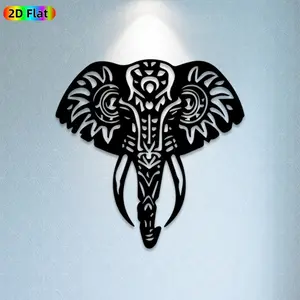 1pc Tribal Elephant Metal Wall Art,Tribal Elephant Statue Mural, Ideal Gift for New Year, Easter, African Culture Enthusiasts, Weather-Resistant Metal Wall Decor Wall Sculptures, Perfect for Living Room Wall & Garden Fence, Unique Ethnic Home Decor