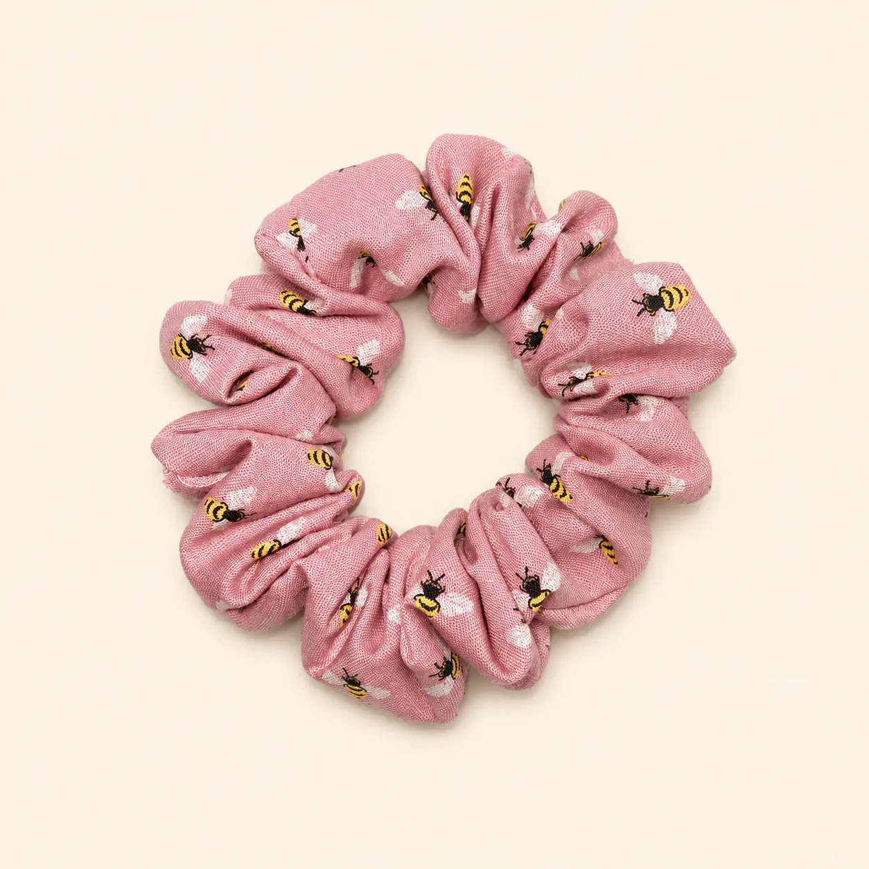 Pink Bees Scrunchie