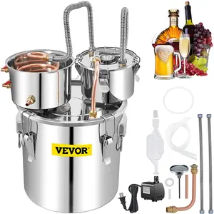 VEVOR Alcohol Still, TikTokShopBlackFriday, 13.2Gal / 50L Stainless Steel Water Alcohol Distiller Copper Tube