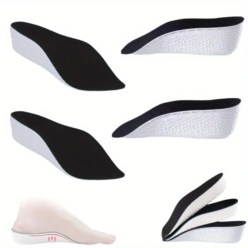 2-Pair Height Increasing Half Foam Insoles for Shoes - Durable, Arch Support, Footwear-Friendly Design for Daily Wear & Sports Use