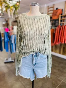 Beachside Breeze Top- Sage
