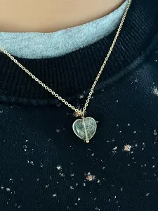 Natural Libyan desert glass,Tektite handcraft heart shape bead bracelet,necklace pendant