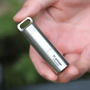 Outdoor Pure Titanium Sealed Storage Container, Portable Medication Holder, Field Gear Pill Capsule Organizer, Stackable, Storage Bottles, Ta6171-2m