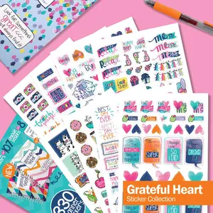 Bundle of 3 Grateful Heart Gratitude Sticker Sets | 330 Stickers per Set
