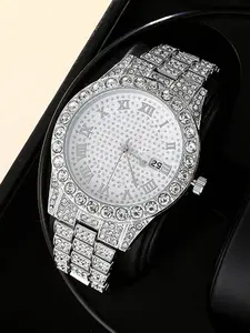 Women's Elegant Fashion Rhinestone Decorated Quartz Analog Watch, Stylish Watch, Fashion Watch for Party, Daily Decor, Trendy All-match & Exquisite Watch for Birthday Gift