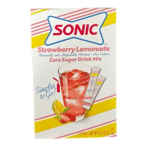 Sonic Zero Sugar Strawberry Lemonade Drink Mix - 1 Box of 6 Sticks - Low Calorie & Naturally Flavored - Singles to Go!