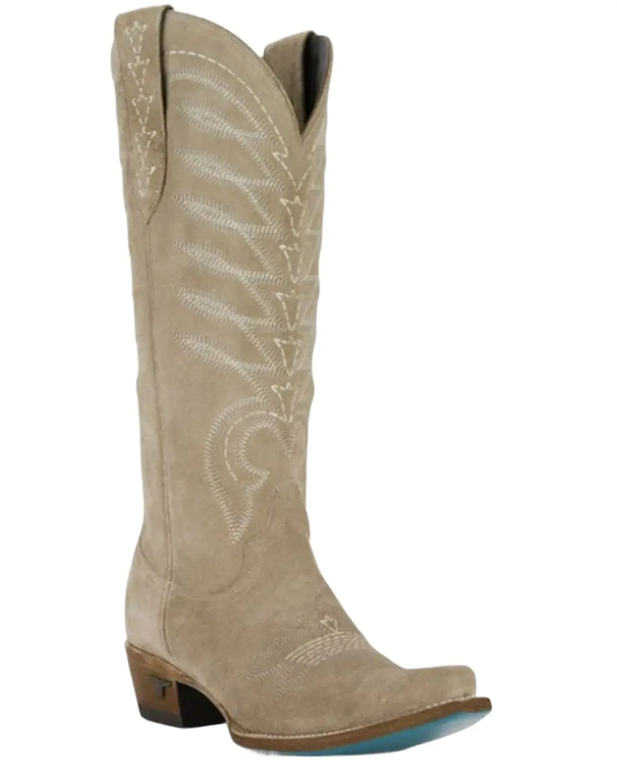 Lane Women's Women'S Squash Blossom Suede Tall Western Boot Snip Toe - Lb0529a