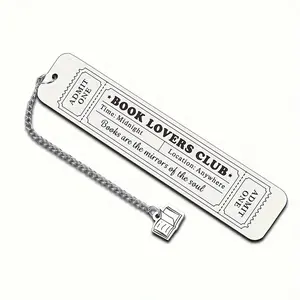 1pc Bookworm Club Stainless Steel Bookmark: The Perfect Gift For Readers - Valentine's Day, Birthday, Or Any Occasion Back To School