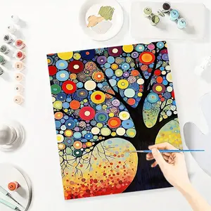 Tree Paint By Number Kits for Adults Beginners, Easy Acrylic Simple Paint By Number Kits, DlY Watercolor Paint By Numbers Kits on Canvas Without Frame for Home Wall Decor Home Decoration 16x20inch