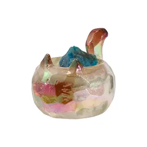Cute Cat Crystal Blind Box Figurine Creative Trendy Desktop Decoration Resin Craft Gift Adorable New