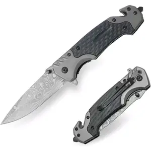 Multifunctional Folding Knife-Stainless steel material,portable multifunctional knife, equipped with window breaker, seat belt cutter, EDC tool, suitable for multiple scenarios