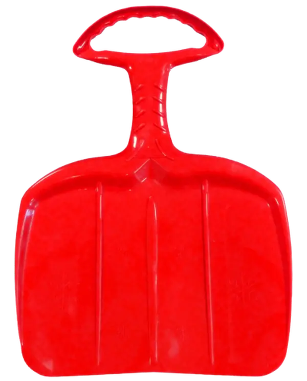 Belli BE02162 Red Lightweight Compact Snow Sled with Handle, Handle Bend Feature for Adult Sledding - 0.8x19.1x25.8 in