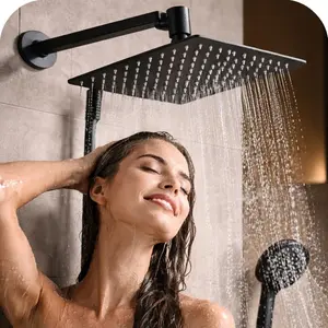 Luxury 10 Inch Rainfall Shower Head Set + Handheld – High Pressure Bathroom Accessories for Modern Homes