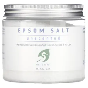 White Egret Personal Care Epsom Bath Salt, Unscented, 16 oz (454 g) White Egret Personal Care Epsom Bath Salt, Unscented, 16 oz (454 g)