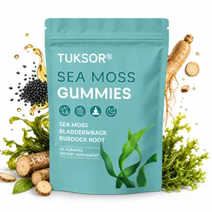 TUKSOR Sea Moss Gummies with Black Seed Oil & Ashwagandha - 5-in-1 Daily Supplement - Gluten-Free, Non-GMO - Supports Hair, Skin, Nails, Gut Health, Immunity, Energy (60 Count) Healthy Ingredients