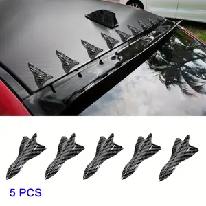 Five-Piece Airflow Vortex Kit with Shark Fin Diffusers, Aerodynamic Car Roof/side Skirt Spoiler Set, /carbon Fiber, External Modification Parts