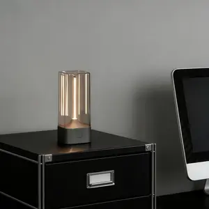Magnetic Night Light, Luxury Glass Tube Ambient Lamp, Warm Cozy Glow, No Flicker No Blue Light, Touch Control Stepless Dimming