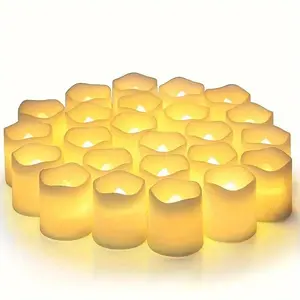 Flameless LED Tea Light Candle, 12/24pcs Battery Operated Candle, Decorative Candle for Home & Festival Decorations, Ideal for Christmas, Halloween, Easter, Ramadan, Flameless LED Candles