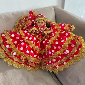 Jitana Muneca Spiritual Doll – Red Handmade Yoruba Orisha Inspired Ritual Doll for Protection, Strength & Energy Cleansing, Santeria Religious Altar Home Decor Gift