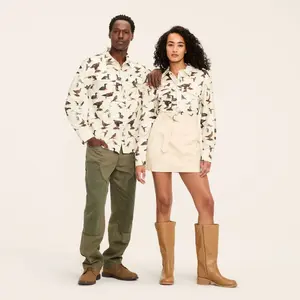 Adult Bird Motif Long Sleeve Button-Down Flannel Shirt - Woolrich