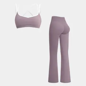 MFVIM women’s outdoor sports set, geometric retro yoga outfit, running fitness wear, cross-border brushed fabric, sportswear, active casual set