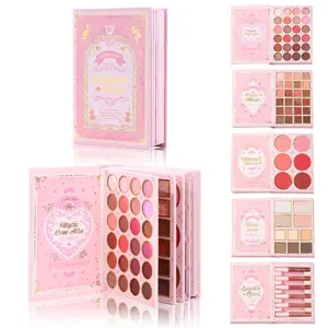 Pearlescent eyeshadow multifunctional blush, highlighter, contour, and lip gloss palette, Makeup Gift Set. Long-lasting and easy to apply eyeshadow, suitable for gifting, Christmas.