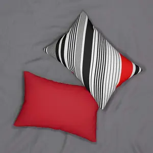 Vertical Stripe Pattern Spun Polyester Lumbar Pillow