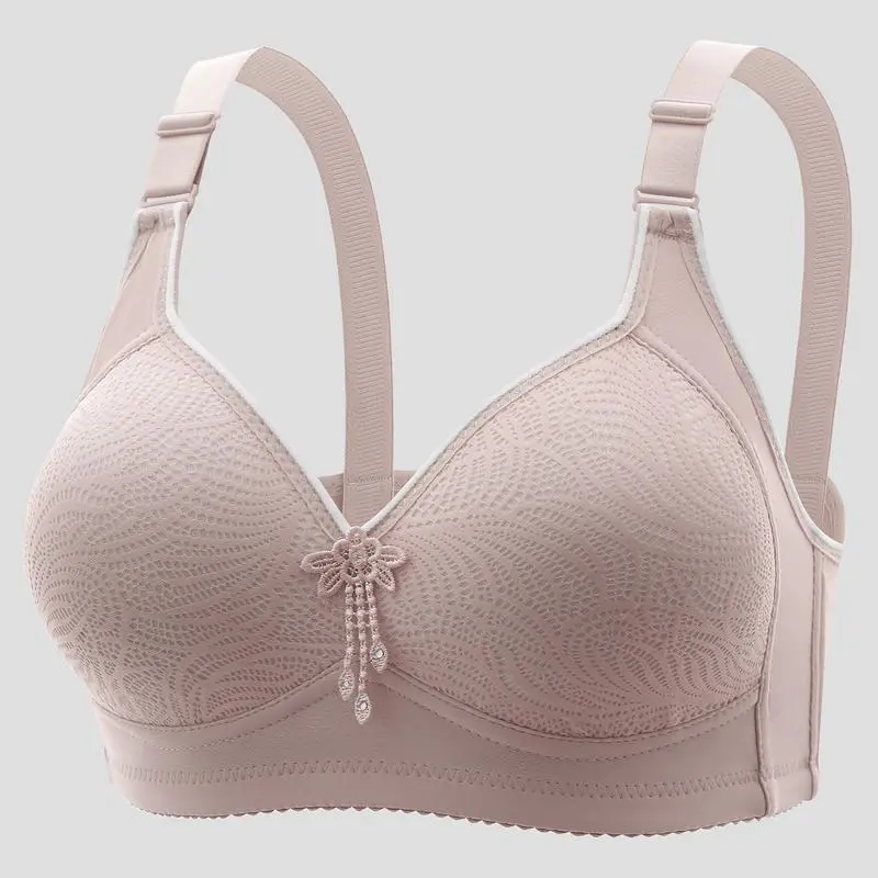 HG-Women’s Push Up Wireless Bra 6PCS Jacquard Seamless Comfortable Breathable Adjustable Straps Soft Everyday Lingerie Underwear